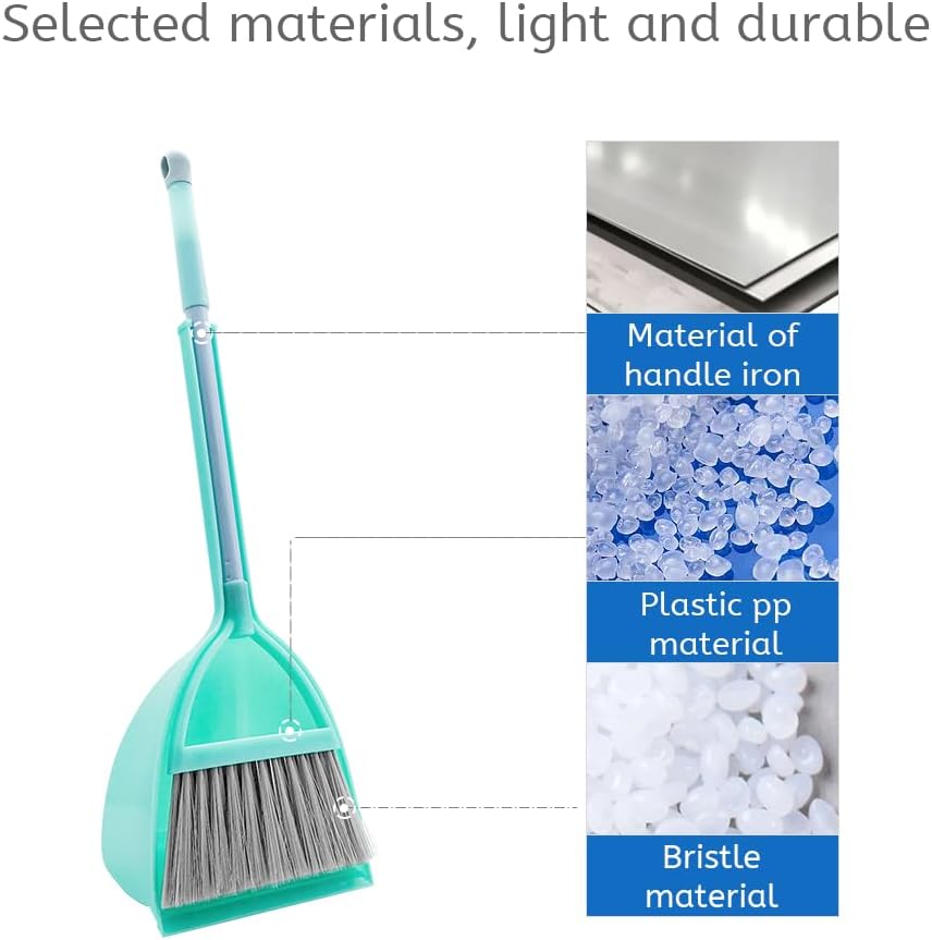 Small Broom and Dustpan Set, Household Mini Broom and Dustpan Set, Mini Broom and Cleaning Set Suitable for Various Small Areas (White)