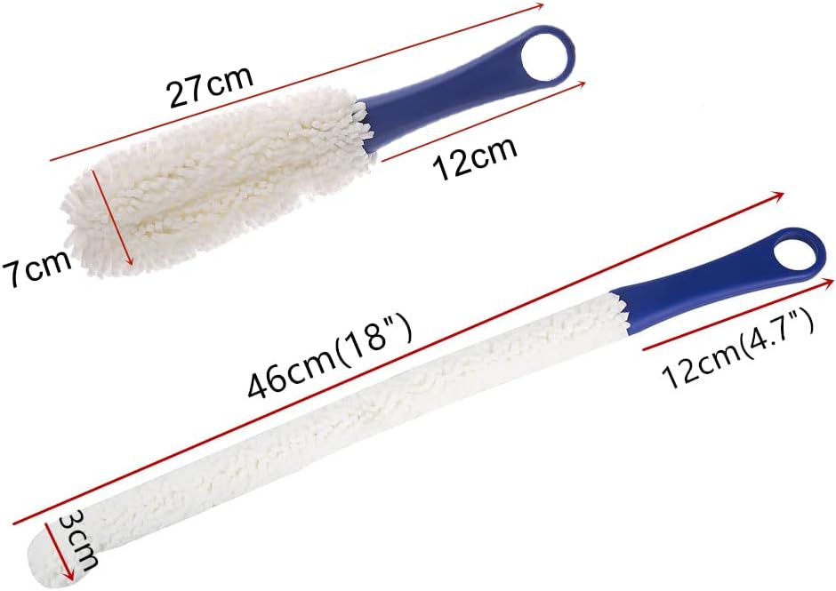 LJDJ Bottle Cleaning Brush - Set of 2 Flexible Bottle Scourer - Multi-Function Household Cleaning Tools for Cleaning of Wine Decanters, Goblets, Glasses, Cups