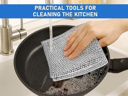 Aidoclip 10PCS Set Non-Scratch Steel Wool Dishcloth - Multi Purpose Wire Dishwashing Rags Kitchen Towels and Dishcloths Sets Durable Cleaning Pads Bathroom Home Essentials Cleaning Supplies Tools