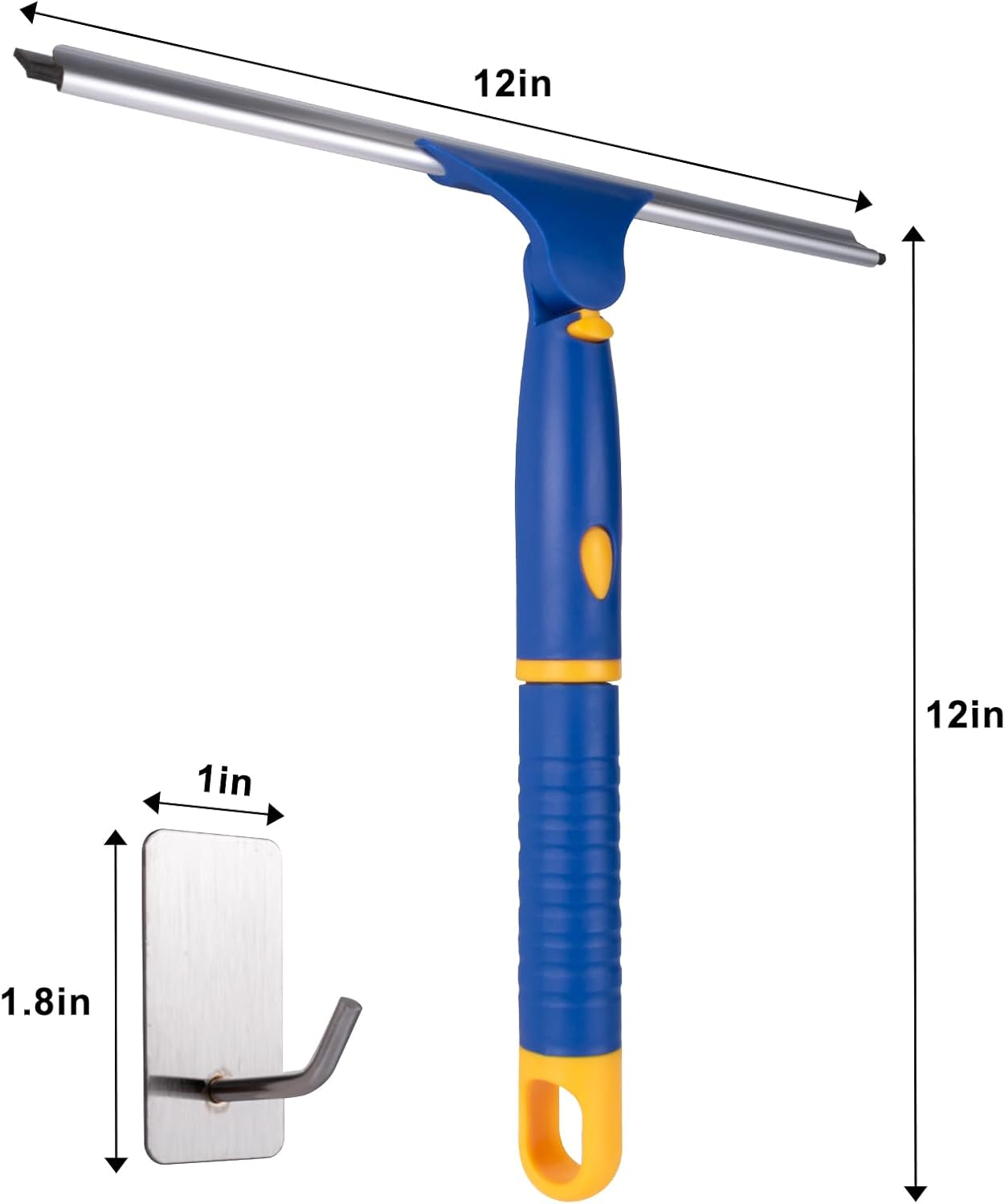 ITTAR 14 inch Multi-Purpose Shower Squeegee for Glass Doors, Swivel Window Squeegee with 1 Refill Rubber Blade, Extendable Bathroom Cleaner Tool for Shower Door Window Mirror Wall Car Windshield