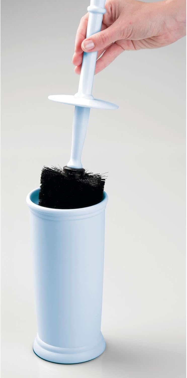 mDesign Metal Freestanding Slim Toilet Bowl Brush and Holder