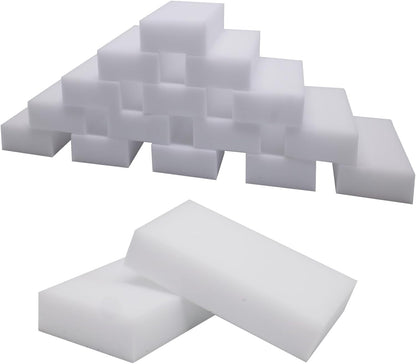 100 Pack Magic Cleaning Sponge Eraser 2X Density Melamine Foam Kitchen Dish Clean Multipurpose Stain Remove Pads Surface Scrubber for Household Shoes Furniture Floor Bathroom in Bulk