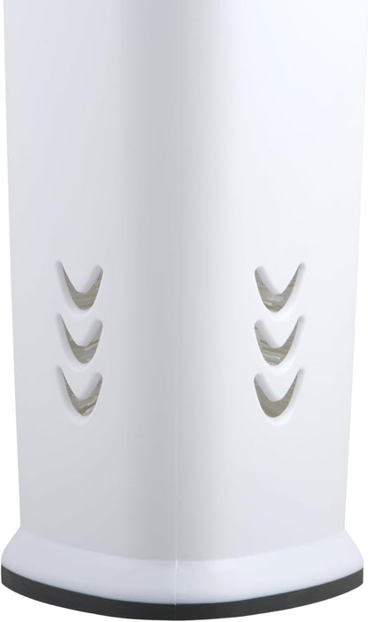 Clorox Covered Toilet Brush and Caddy with Splash Guard & Non-Skid Base, 2-Piece, White