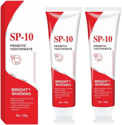 2PC SP-10 Probiotic Whitening Toothpaste – Fresh Breath, Deep Cleaning, Stain Removal– Natural Formula