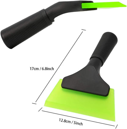FOSHIO Small Squeegee with 5 Inch Dark Blue Rubber Blade Mini Wiper Window Tinting Tools for Mirror Glass Window Cleaner with Non-Slip Handle, 2 Pack