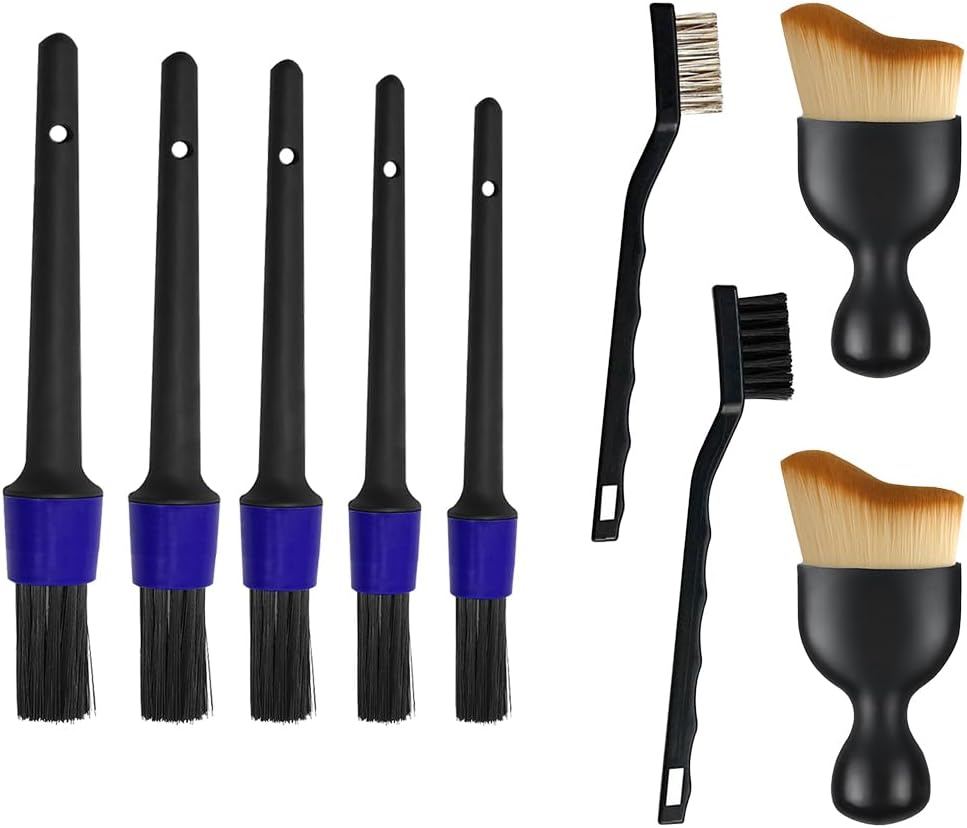 4PCS Car Detailing Brush Kit, Multi-Use Soft No Scratch Vehicle Interior Detail Duster Brush Set, Automotive Dusting Cleaning Kit for Exterior Interior, Universal for Vehicles
