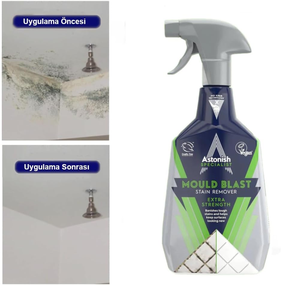 Astonish Apple Burst Household Cleaner - Shower Curtain, Shower Door, Bathroom Tiles - Hard Water Stains, Rust & Calcium Bathroom Cleaner - No Scrub, Cruelty Free Cleaning Supplies, 750ml Bottle