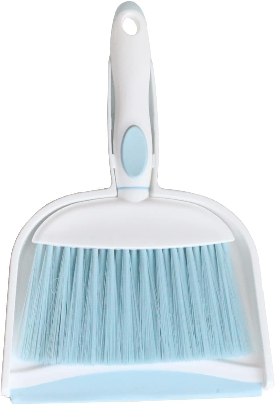 Mini Broom and Dustpan Set-Mini Whisk Set for Desk, Housekeeping, Office, Kitchen, Pet Nest, etc.,Daily Cleaning Necessity Plastic Mini Dustpan Set (Gray)