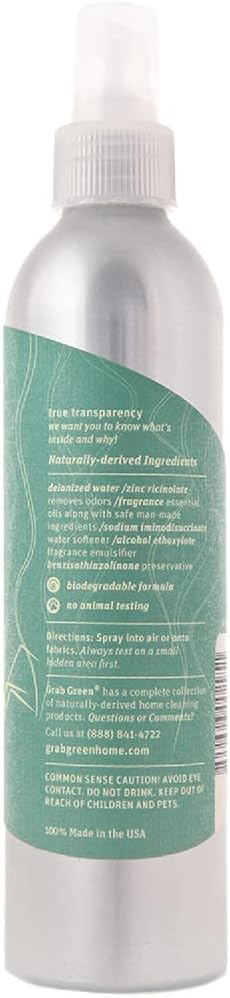 Grab Green Room and Fabric Freshener, 7 Ounce (Pack of 3), Vetiver Scent, Plant and Mineral Based, Eliminates Odors, Freshens Rooms, Refreshes Fabrics
