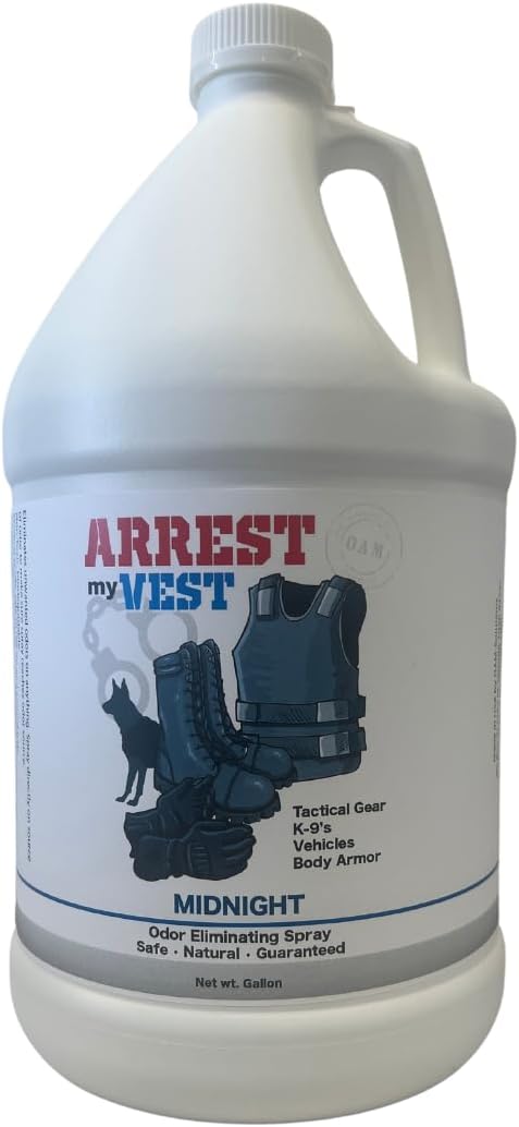 Arrest My Vest Military and Police Grade Odor Eliminating Spray for Body Armor Odor, Tactical Gear. Safe on K9's. Safe on All Ballistic Vests and Fabrics - Midnight Fragrance - 2 16 oz Bottles