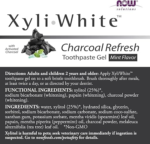 NOW Solutions, Xyliwhite™ Toothpaste Gel, Platinum Mint, Cleanses and Whitens, Fresh Taste, 6.4-Ounce