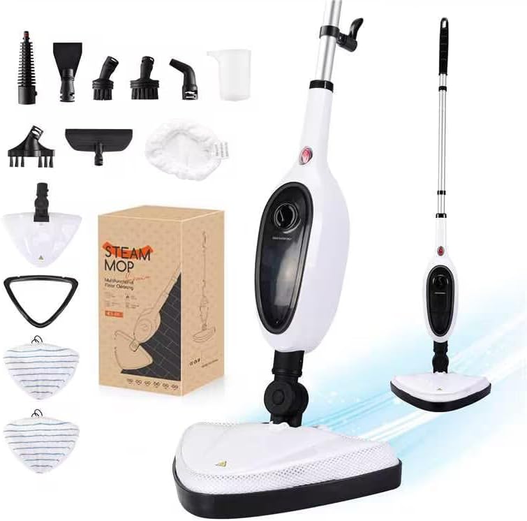 REECOO Steam Mop with Attachments,20s Rapid Heating,Lightweight Floor Steamer for Kitchen, Living Room Wood Floor Tile Carpet Cleaning