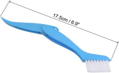 PATIKIL Mini Cleaner Duster, 5Pcs Folding Brush Car Vent Cleaner Brush Window Blind Tool for Automotive Car Air Conditioner Vent Fan Keyboard Shutter, Blue