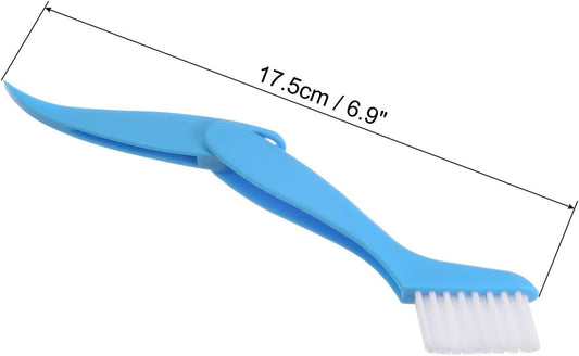 PATIKIL Mini Cleaner Duster, 5Pcs Folding Brush Car Vent Cleaner Brush Window Blind Tool for Automotive Car Air Conditioner Vent Fan Keyboard Shutter, Blue