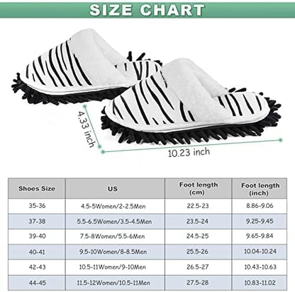 Microfiber Floor Mop Slippers House Dust Cleaning Tool Detachable Washable Shoes for Kitchen House Cleaning (Women 7-10/Men 5-8, Cow pattern)