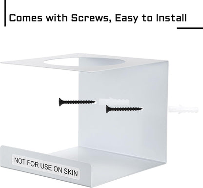 KoKone Wall Mount Wipes Dispenser Compatible for Clorox Lysol - Metal Wipe Canister Holder Cleaning Wipe Holder Container - White Wall Wipes Dispenser Keeper for Kitchen Bathroom Public Restroom