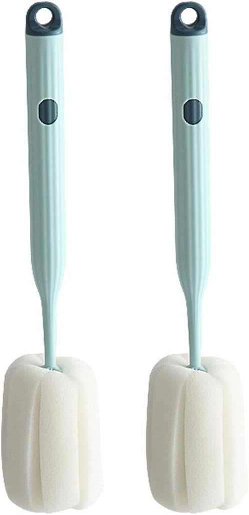 Bottle Soft Brush -2Pcs Sponge Bottle Brush Soft and Easy to Clean, Baby Bottle Sponge Brush Can Effectively Remove The Stain Residue On The Bottom of The Cup(Pink-Brush)