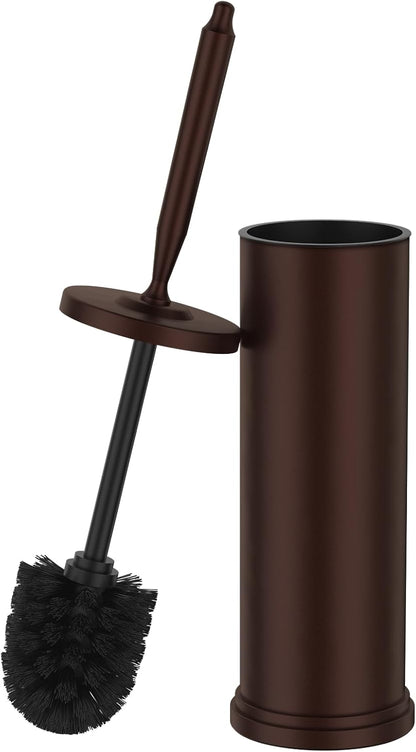 Premium 304 Stainless Steel Toilet Brush and Holder: Weighted Stable Base, Removable Inner Tube, Splash-Proof Design for 360° Thorough Cleaning & Space-Saving Storage,Nickel