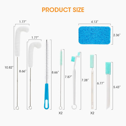AIEVE Ice Machine Cleaner Brush Sets, 10 Pcs Ice Maker Cleaner Tools Kits with Crevice Cleaning Brush and Scrub Sponge for Countertop Ice Makers