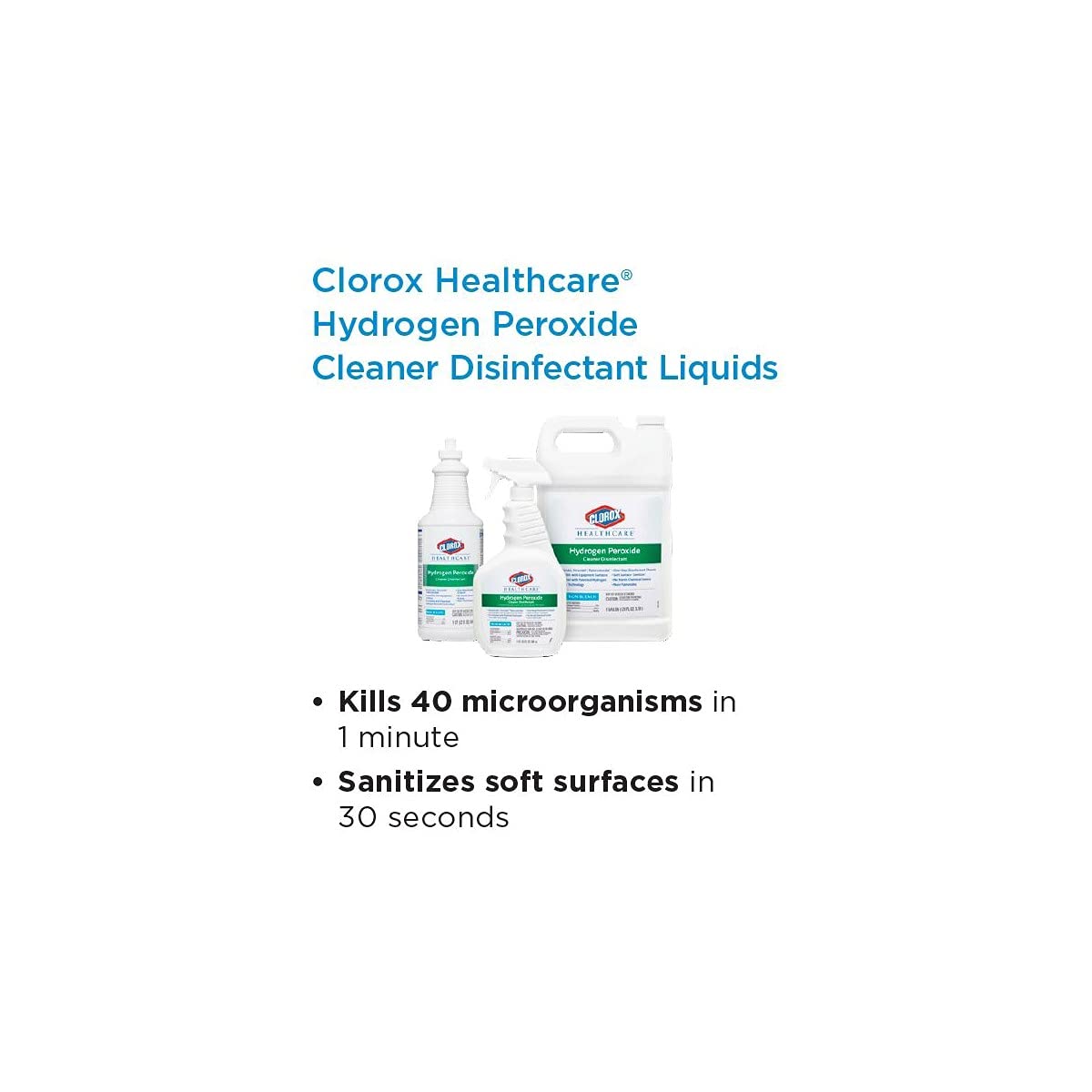 Clorox Healthcare Hydrogen Peroxide Cleaner Disinfectant, Bleach Free, 32 Fluid Ounces (Package May Vary)