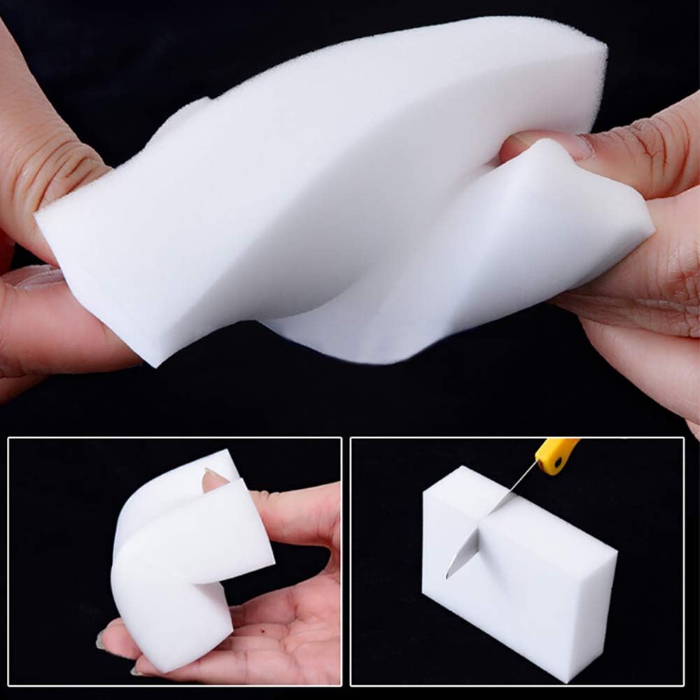 10 Pack Magic Sponge Eraser 3X Thick and Long Lasting Melamine Cleaning Sponges in Bulk - Multi Surface Scrubber Foam Cleaning Pads - Bathtub, Floor, Baseboard, Bathroom, Wall Cleaner （3.9*2.5*1.1in）