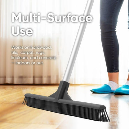 Superio Silicone Broom Head – Carpet Rake & Rubber Broom for Pet Hair on Carpet & Hardwood Floors, Slim Design for Floor Cleaning – Head Only