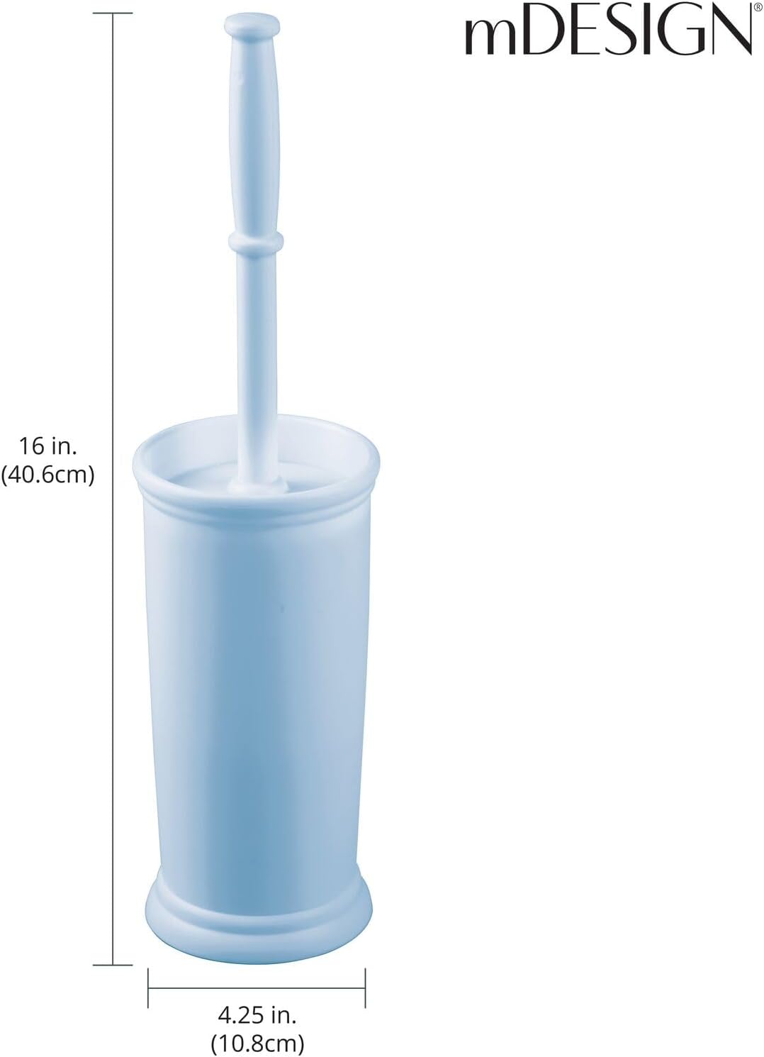 mDesign Metal Freestanding Slim Toilet Bowl Brush and Holder