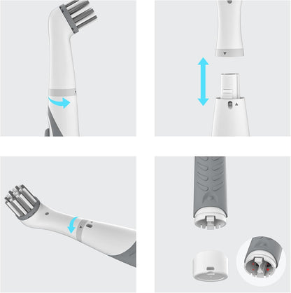 Electric Brush with 4-in-1 Multiple Brush Heads, Cordless Motorized Cleaning Brush for Bathroom, Toilet, Kitchen, Tile, Crevice