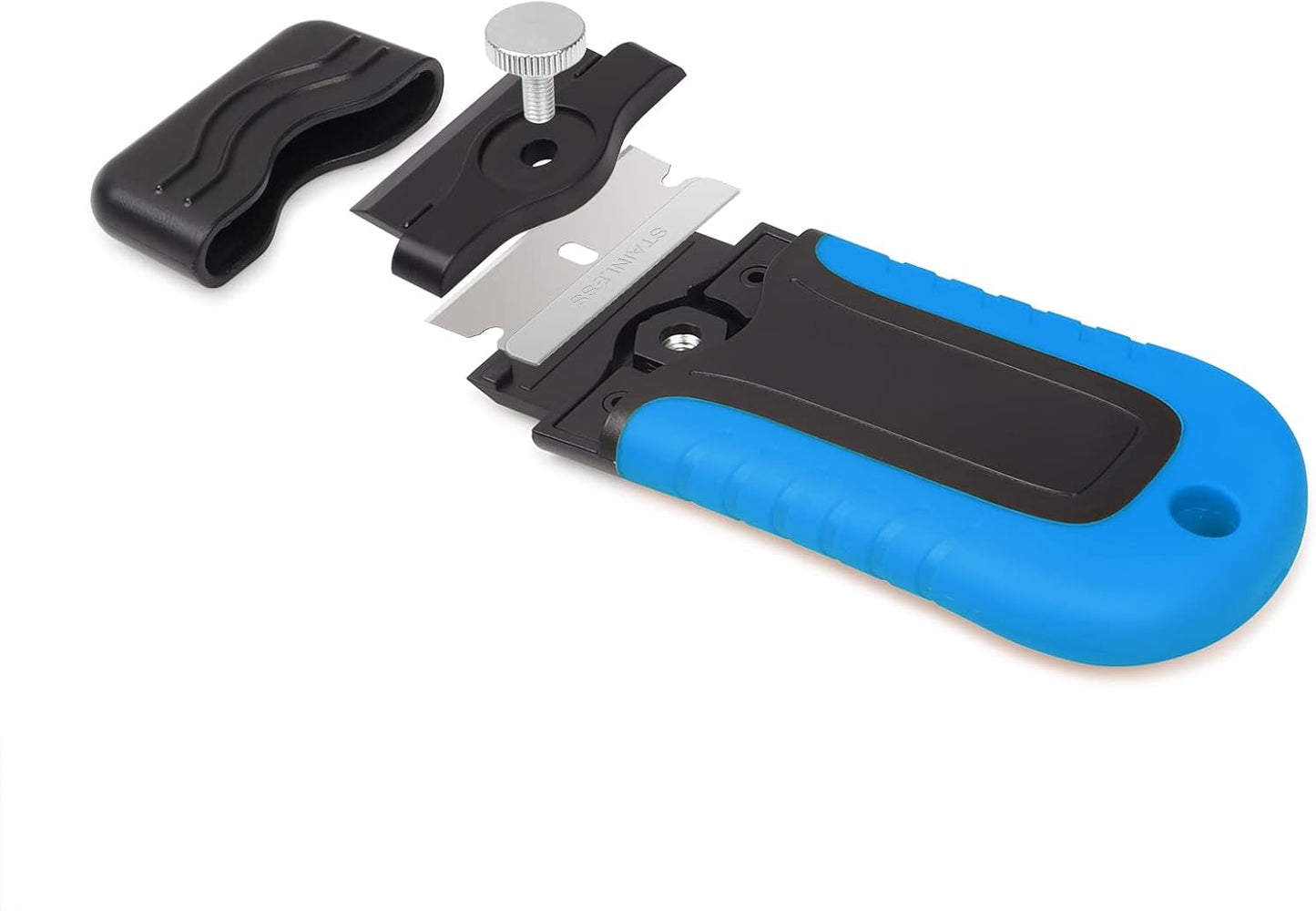 Gomake Razor Blade Scraper Tool with Blade Storage Container, Glass Cooktop Stove Scraper with 10PCS Stainless Steel Blades for Glass Clean,Paint,Old Label,Decal Sticker,Adhesive Remover