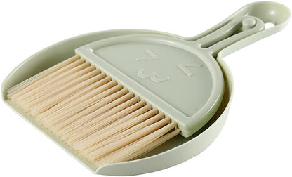 Mini Hand Brooms Small Dust Pan and Brush Set for Table, Desk, Countertop, Key Board, Cat, Dog and Other Pets (Green) (ENG547)