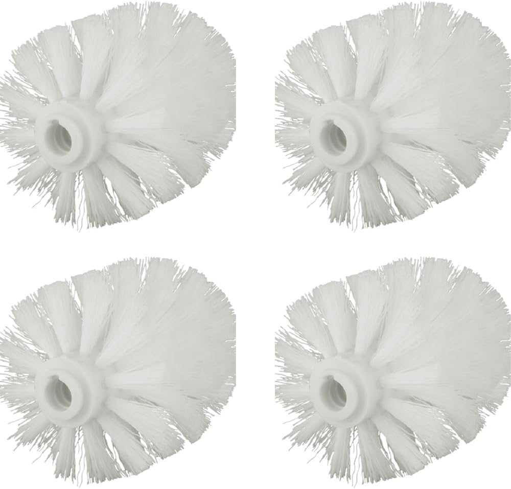 4Pcs Toilet Bowl Brush Replacement Head, Universal Toilet Brush Head Replacement, Ball Shaped Toilet Brushes Heads, for Home Hotel Bathroom Cleaning Tool(White)