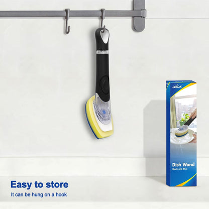 CELOX Soap Dispensing Sponge, Dish Wand with Soap Dispenser for Pans, Pots, Sink Cleaning