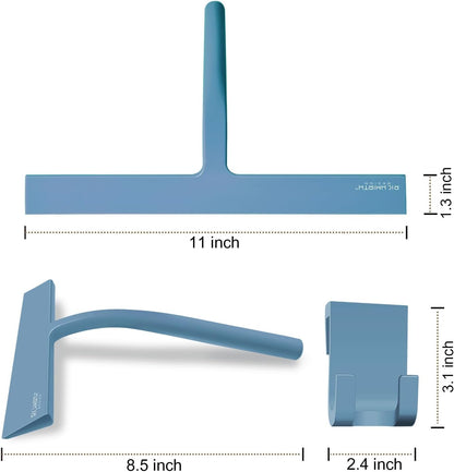 Shower Squeegee for Glass Doors, RICHMIRTH 11" Inch Width Silicone Rubber Blade Squeegee Window Cleaner Tool Squeegee for Shower Glass Doors Bathroom