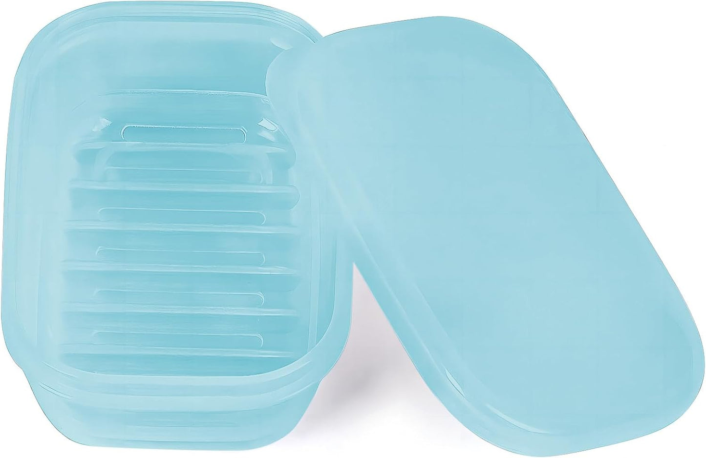 Quatish Leakproof Soap Dish with Lid & Draining Layer, Shatterproof Travel Bar Soap Holder Case Container, Portable Travel Size Toiletries Essentials for Camping, Gym, Bathroom, Black