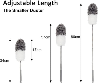 BOOMJOY Microfiber Feather Duster with Extendable Pole and Bendable Head, 100" Telescoping Duster for Cleaning Ceiling, Fan, Furniture