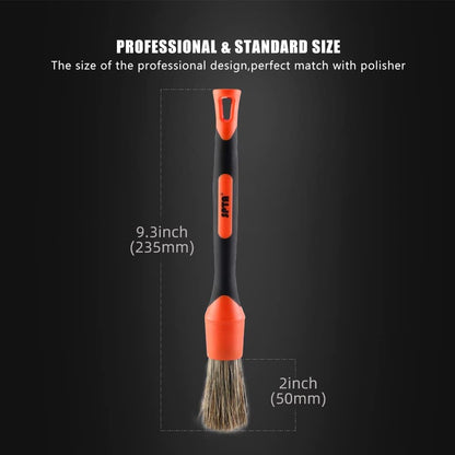 SPTA Car Detailing Brush Set, 5 Pack Soft Mixed Hair Auto Detail Brush Kit No Scratch for Automotive Elegant Surface Interior Exterior Dashboard Emblems Panels Engine Bay Wheels Air Vent Seat Leather