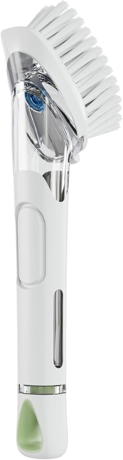 RIMAY Soap Dispensing Dish Brush, Dish Scrubber with Soap Dispenser, Dish Soap Brush, Dish Wand with Soap Dispenser Kitchen Brush for Dishes, Pans, Sink, Pots