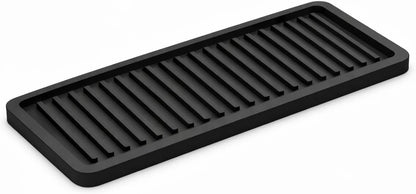ZAPPOWARE Silicone Kitchen Sink Caddy Sponge Holder 11"x 4.33", Gray - Bathroom Vanity Tray Organizer, Kitchen Soap Tray for Dish Scrubber, Soap Dispenser and Sponge