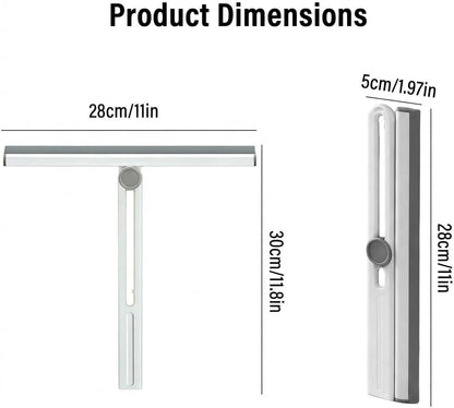 11-Inch All-Purpose Foldable Shower Squeegee with 180° Rotating Head for Shower Glass Door, Tile Walls, Bathroom, Window, Mirror, Car and Kitchen