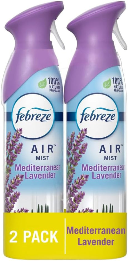 Febreze Air Mist Air Freshener Spray, Odor-Fighting Room Spray, Air Fresheners for Home and Bathroom and Kitchen, Aerosol Can, Downy April Fresh Scent, 8.8oz (Pack of 2)