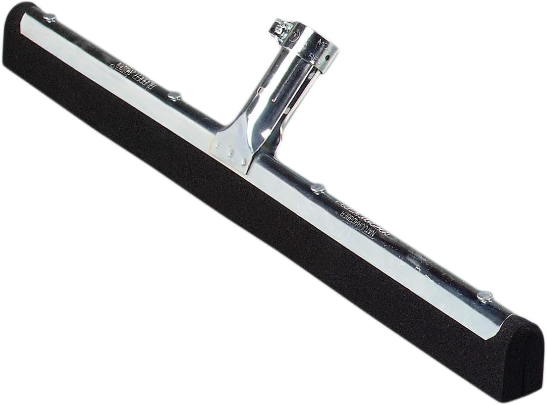 SPARTA Flo-Pac Double Foam Floor Rubber Squeegee Window Squeegee with Heavy Duty Steel Frame for Floor, Bathroom, Kitchen, Concrete, Tile, Garage, Commercial Use, 22 Inches, Black