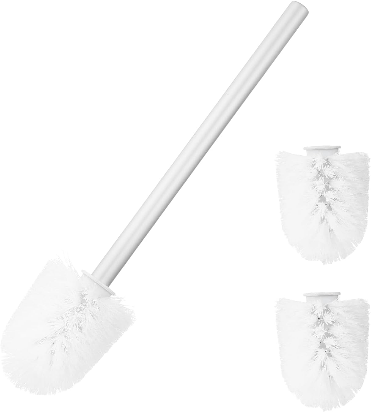 uxcell 3 Pcs Toilet Brush Set Replacement Head, 9.8 Inch Toilet Brush Refills with Handle, Bathroom Cleaning Tool Restroom Accessories for Bathtubs Bathroom Home Apartments Office, Black