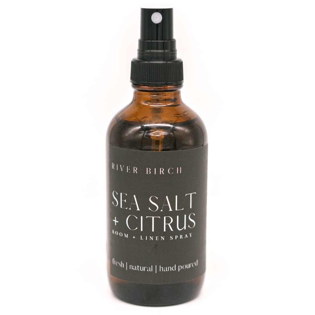 River Birch Luxury Linen and Room Spray - Home Signature Scent Balsam and Cedar Room Fragrance Spray - Fragrant Fresh Linen Air Freshener For Bedding - Handmade in Texas - 4 oz Glass Amber Bottle
