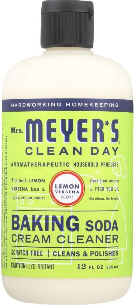 MRS. MEYER'S CLEAN DAY Baking Soda Cream Cleaner, Cuts Grease, Scratch-Free Polish, Lemon Verbena, 16 Fl Oz, Pack of 1