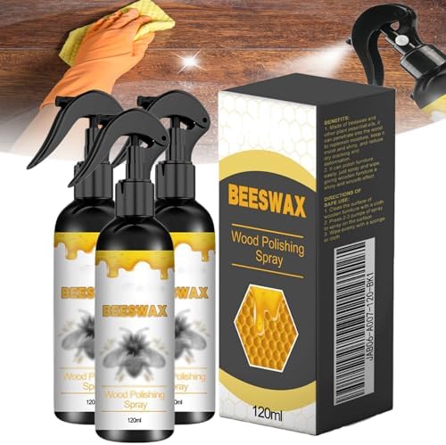 Natural Bees Wax Furniture Polish and Cleaner,120ml,Beeswax Cleaner Spray for Floors and Furniture,Polish and Cleaner Protective Conditioning Formula,Non-Toxic & Eco-Friendly (2PCS)