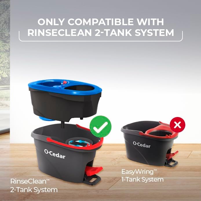 O-Cedar Genuine RinseClean Deep Clean Spin Mop Head Replacement (1-Pack) | 40% More Cleaning Power | Microfiber Refill | Machine Washable | Compatible with O-Cedar EasyWring RinseClean Spin Mop System