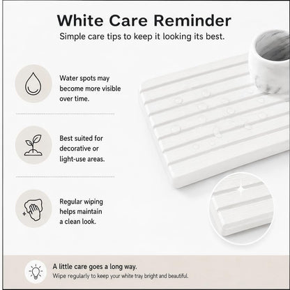 2PCS Water Absorbing Stone Drying Tray Mat for Bathroom Sink & Kitchen Counter Faucet Organizer, Quick Dry Dish Rack Soap Dispenser Sponge Holder, Vanity Sink Caddy Bar Coaster, Ivory White 8“x 4”