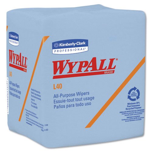 Kimberly-Clark Wypall L40 Blue DRC Wipe - 1/4 Fold - Box - 56 units per pack - 12.5 in Overall Length - 12 in Width - 05776 [PRICE is per CASE]