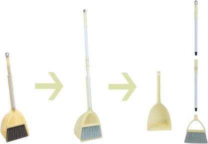 Mini Broom with Dustpan for Kids,Little Housekeeping Helper Set (Light Blue)