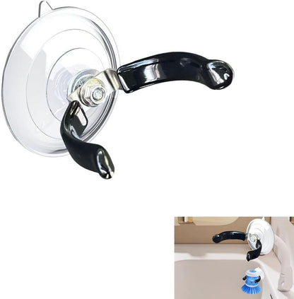 Soap Dispensing Palm Brush Holder Dish Brush Holder for Kitchen Brush Dish Brush With Soap Dispenser Pot Black Sink Stand Organizer (Open)